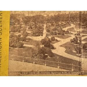 Antique Stereoscope Photo Card American ViewsView From Arlington Boston Gardens